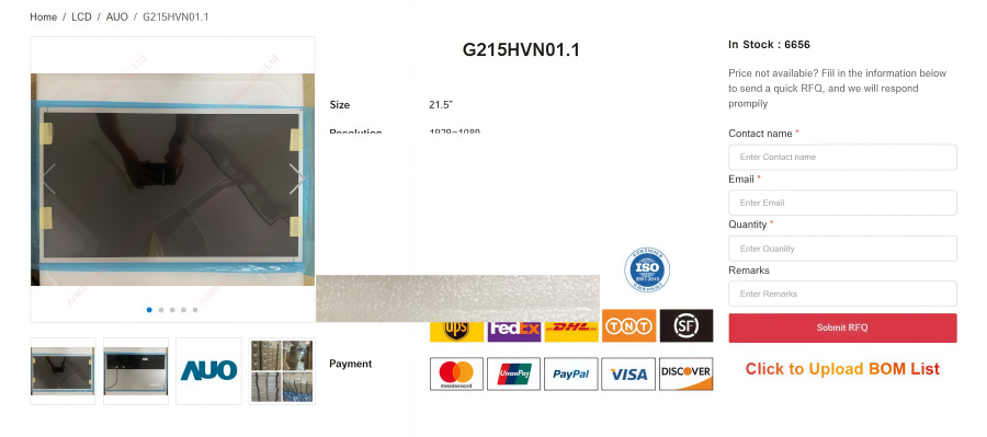 G215HVN01.1 TFT-LCD – High-Resolution & Stable Display G215HVN01.1 TFT-LCD – High-Resolution & Stable Display