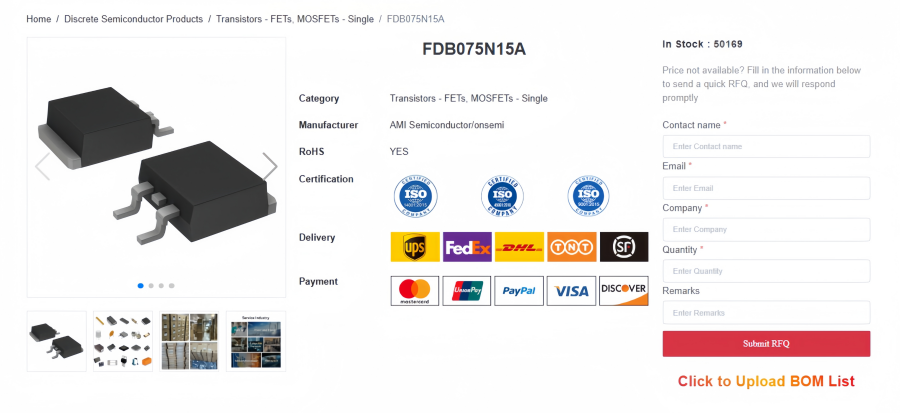FDB075N15A MOSFET: Features, Pinout & Applications FDB075N15A MOSFET: Features, Pinout & Applications