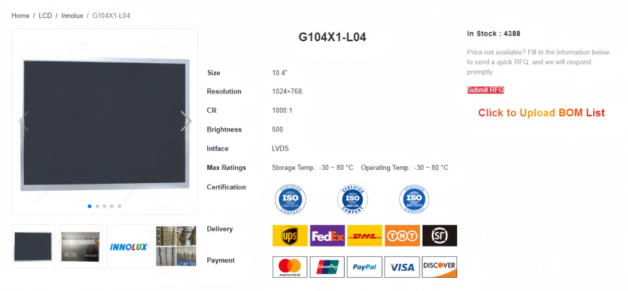 G104X1-L04 LCD Module – Specs & Industrial Use G104X1-L04 LCD Module – Specs & Industrial Use