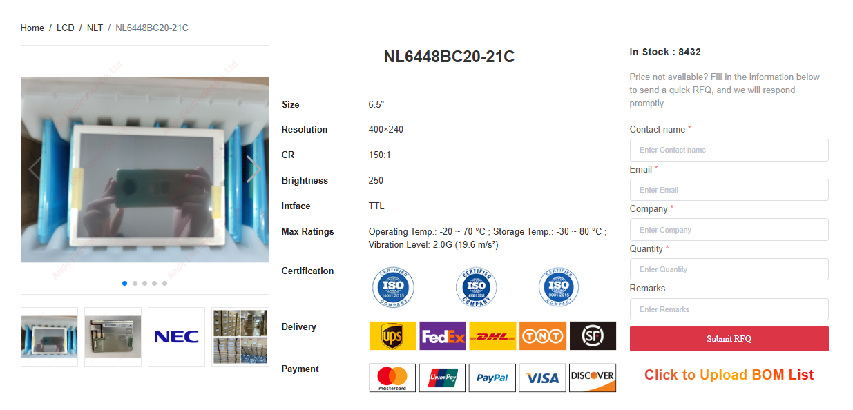 NL6448BC20-21C 6.5 NL6448BC20-21C 6.5