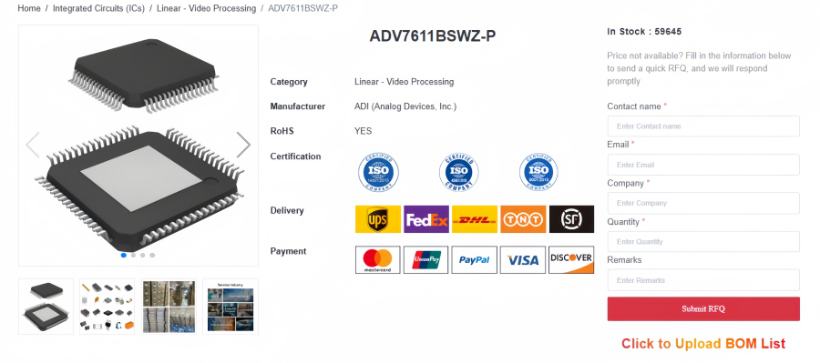 ADV7611BSWZ-P HDMI Receiver Chip Specs & Applications ADV7611BSWZ-P HDMI Receiver Chip Specs & Applications