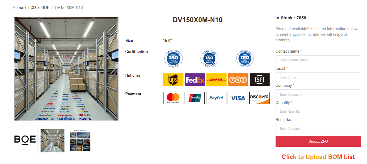 BOE DV150X0M-N10 Sourcing Guide: 15 BOE DV150X0M-N10 Sourcing Guide: 15