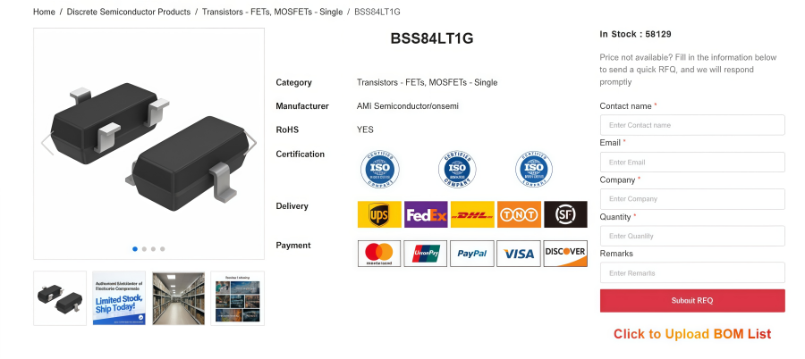 BSS84LT1G P-Channel MOSFET: Specs, Pinout & Applications BSS84LT1G P-Channel MOSFET: Specs, Pinout & Applications