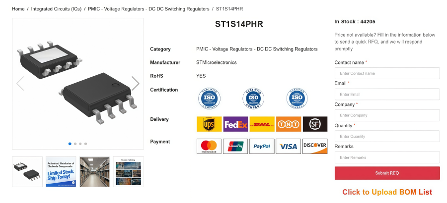 ST1S14PHR Power Regulator: Specs, Pin Description & Applications ST1S14PHR Power Regulator: Specs, Pin Description & Applications